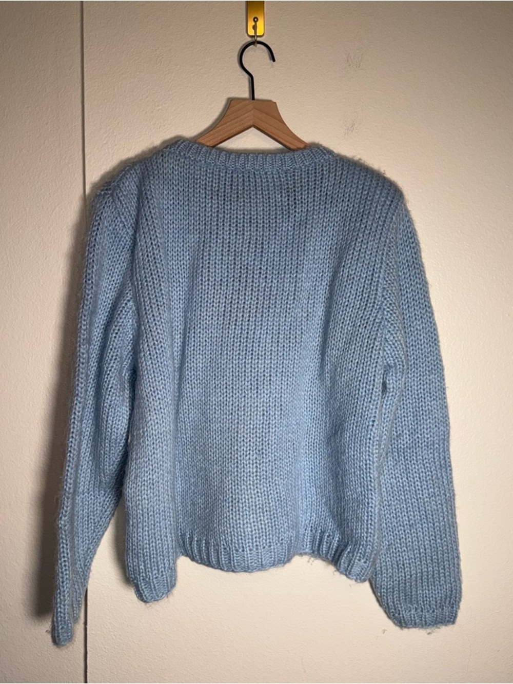 VINTAGE SANTA CRUZ SAN FRANCISCO chunky knit wool blend pastel cozy sweater L - Picture 5 of 5